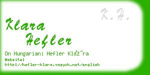 klara hefler business card